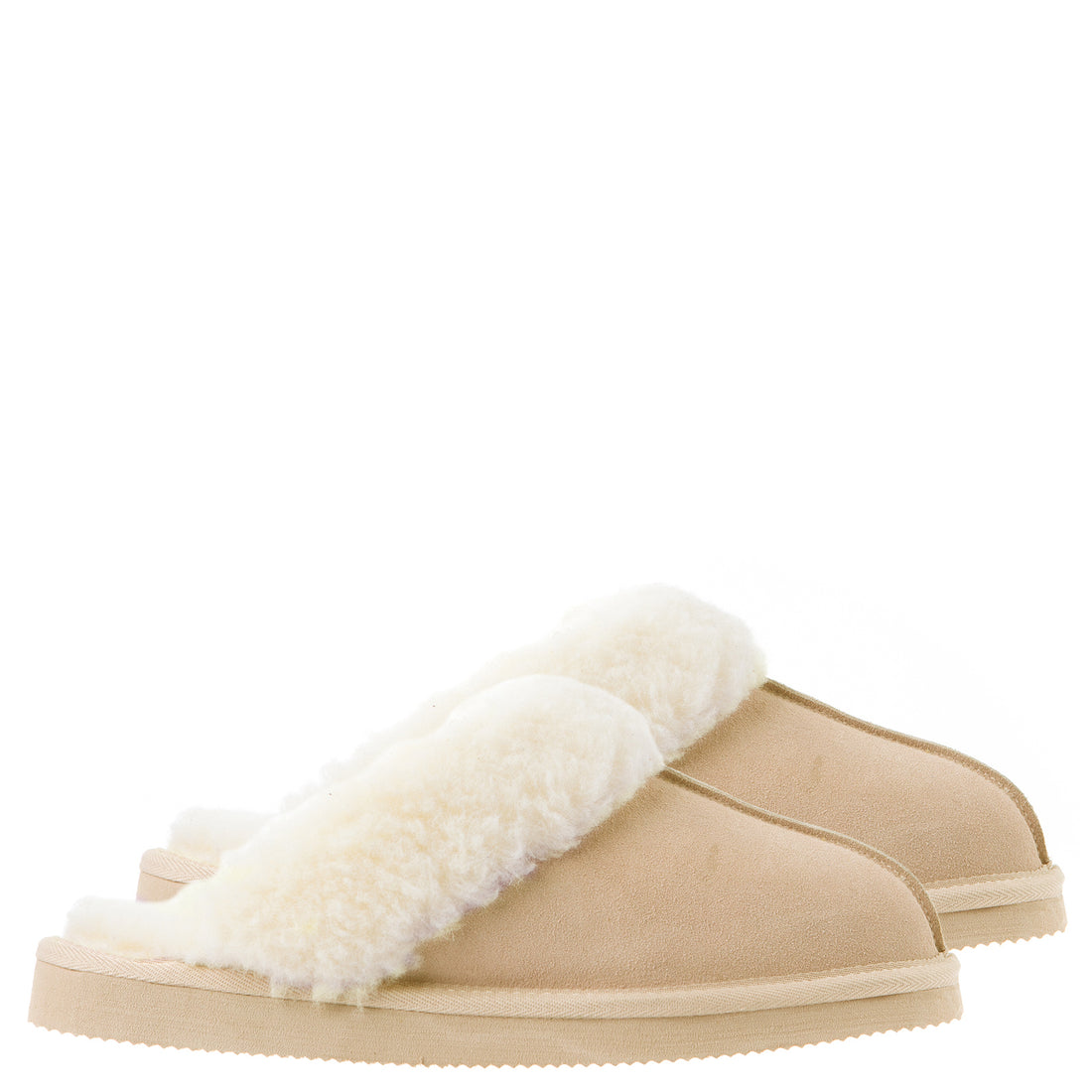 Royal Comfort Ugg Scuff Slippers Womens Leather Upper Wool Lining Breathable-Footwear-PEROZ Accessories