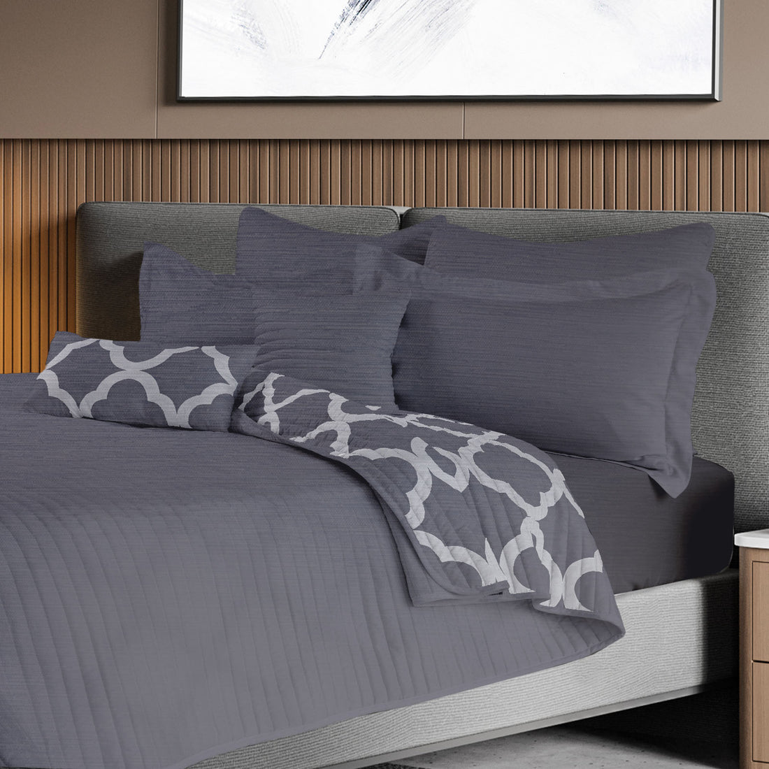 Royal Comfort Bamboo Cooling Reversible 7 Piece Comforter Set Bedspread-Bed Linen-PEROZ Accessories