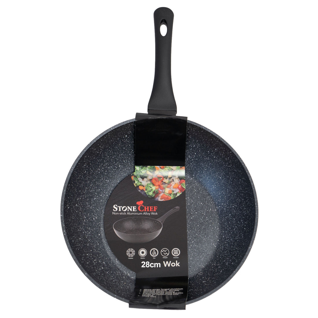 Stone Chef Forged Wok Non Stick Cookware Kitchen - 28cm-Cookware-PEROZ Accessories