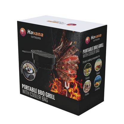 Havana Outdoors 2-IN-1 BBQ Grill Cooler Combo Set Outdoor Camping Picnic-Barbecues-PEROZ Accessories