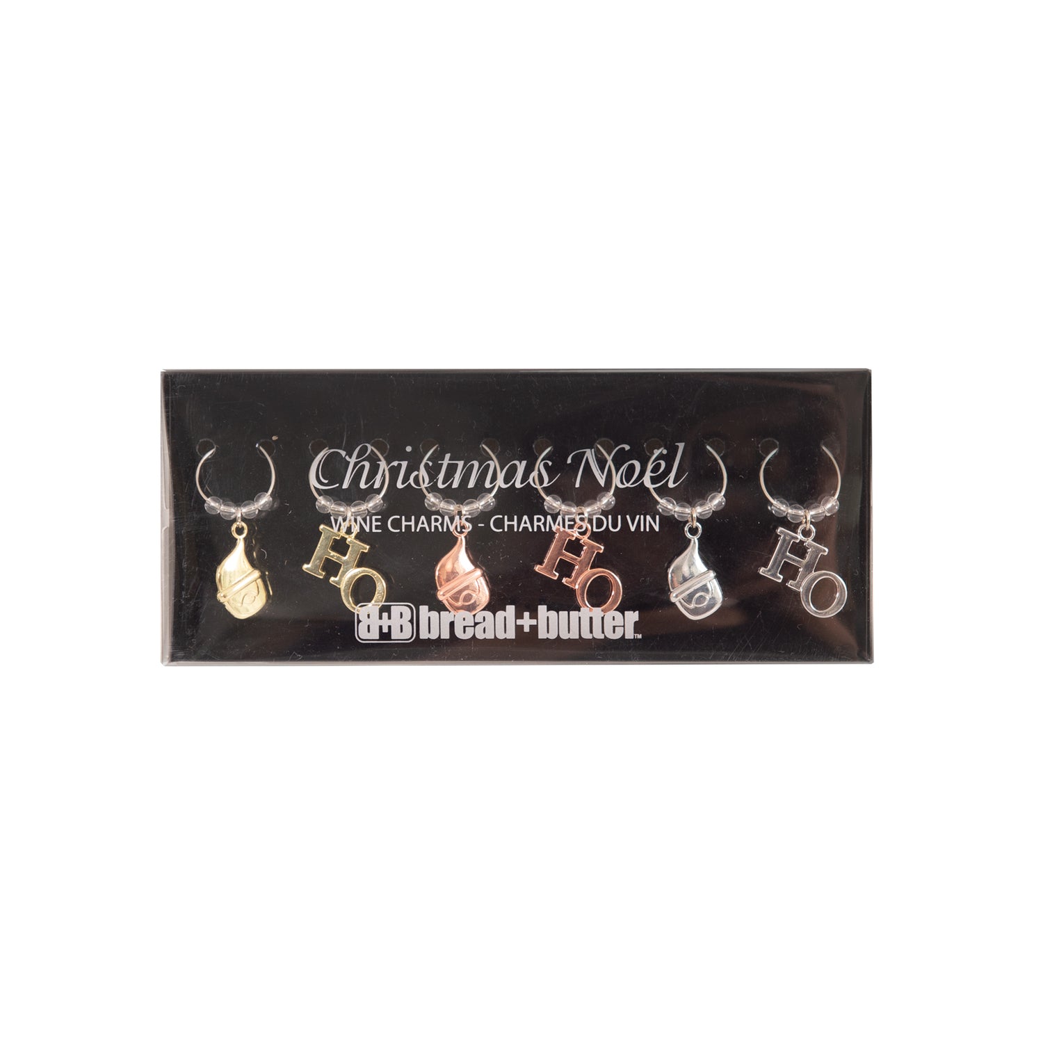 Bread and Butter (3) Santa and (3) HO Wine Charms - 6 Pack-Decorations-PEROZ Accessories