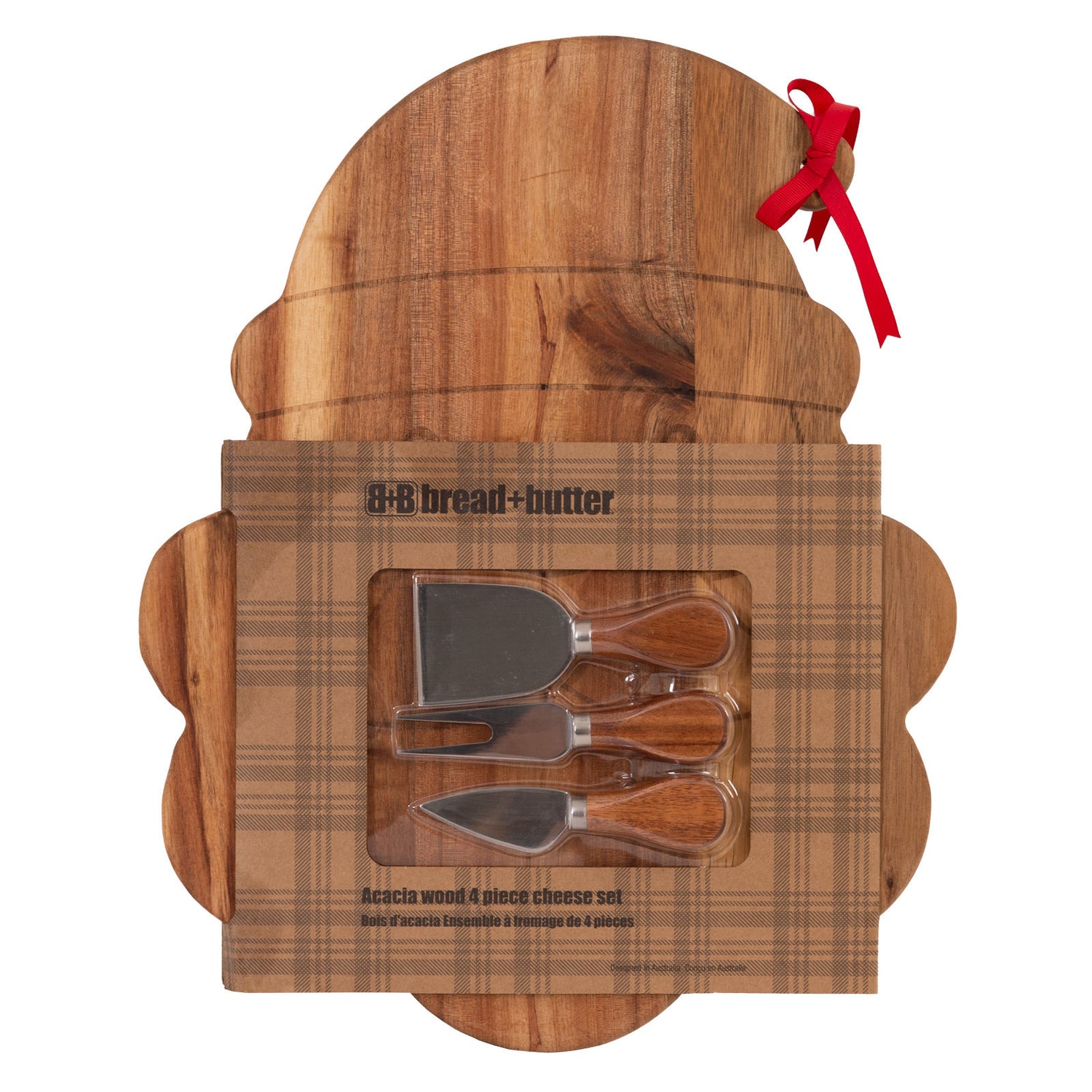 Bread and Butter Santa Face Cheese Board - - 4 Piece Set-Decorations-PEROZ Accessories
