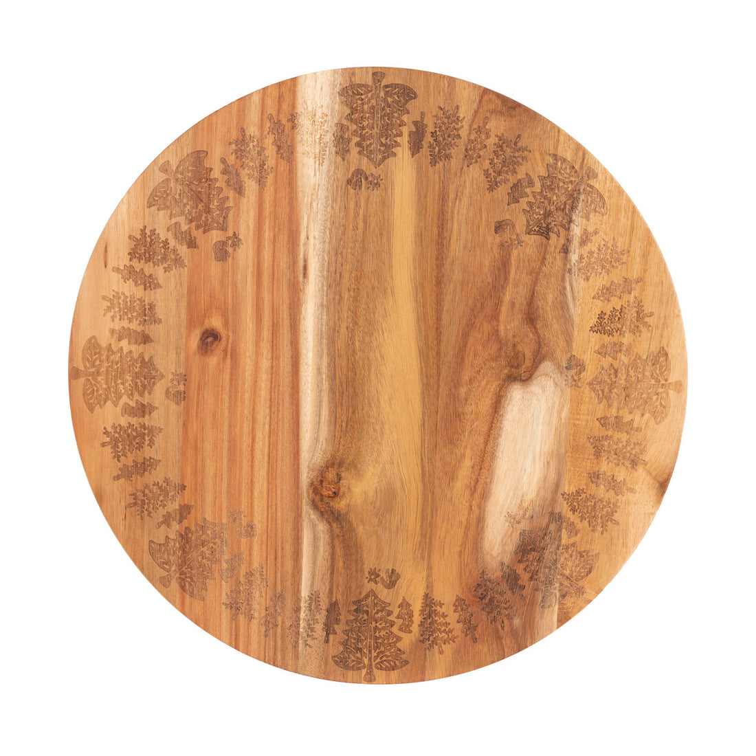 Bread and Butter 18 Inch Wooden Lazy Susan Tray - Trees-Decorations-PEROZ Accessories