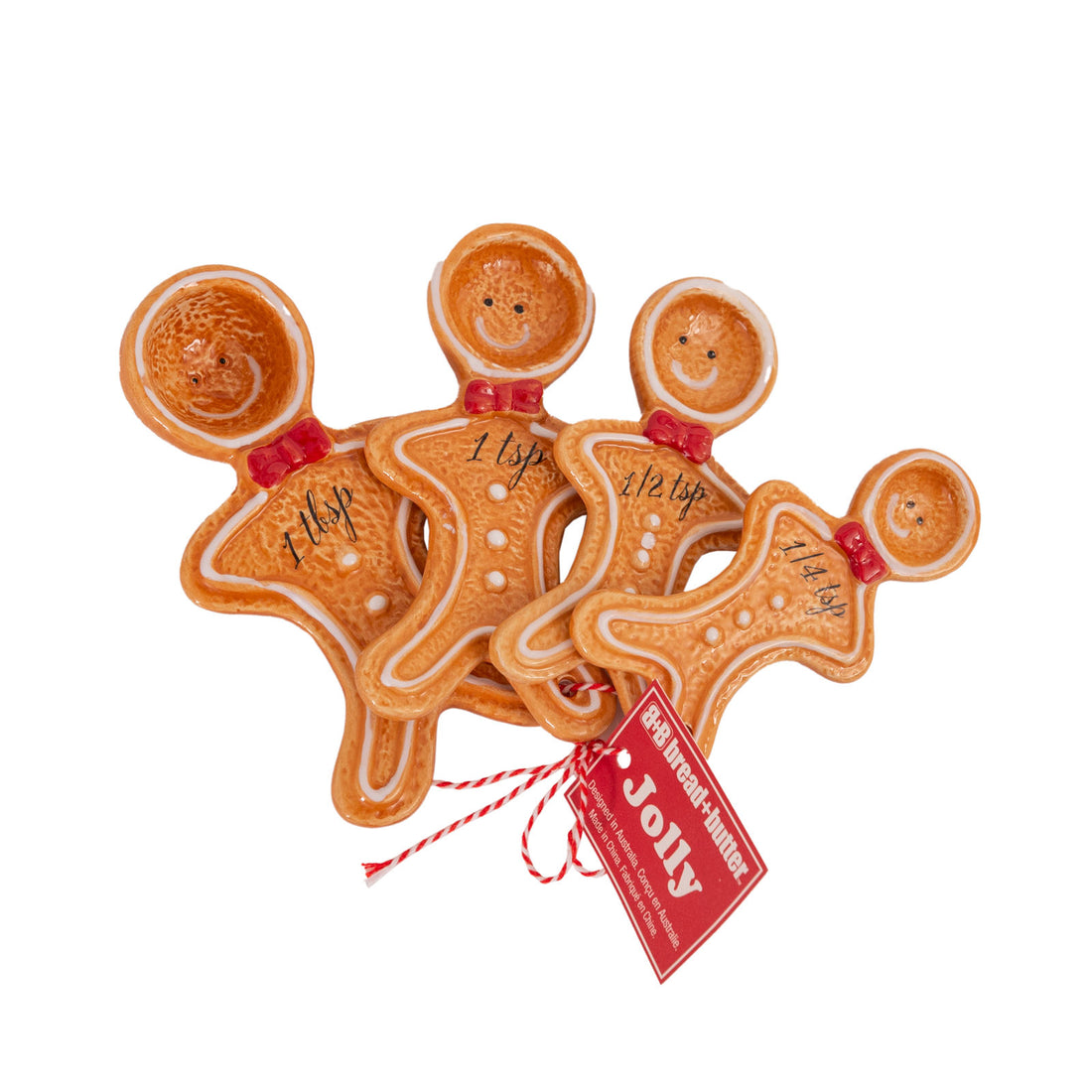Bread and Butter Figurine Gingerbread Man Spoons 4 Pack-Decorations-PEROZ Accessories