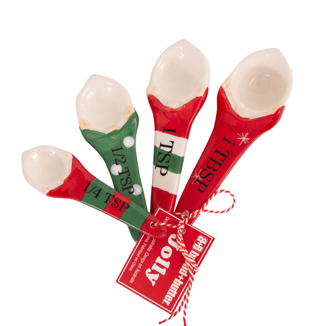 Bread and Butter Gnome Measuring Spoons - 4 Pack - Green/ Red/ White-Decorations-PEROZ Accessories