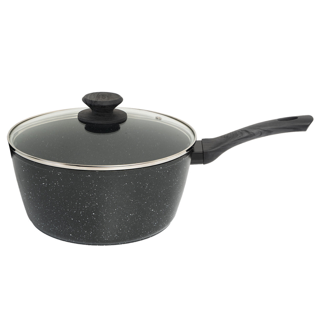 Stone Chef Forged Saucepan With Lid Cookware Kitchen Grey Handle-Cookware-PEROZ Accessories