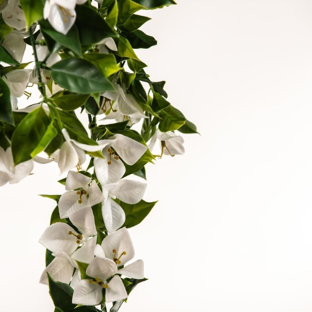 Hanging White Artificial Bougainvillea Plant UV Resistant 90cm-Home &amp; Garden &gt; Artificial Plants-PEROZ Accessories