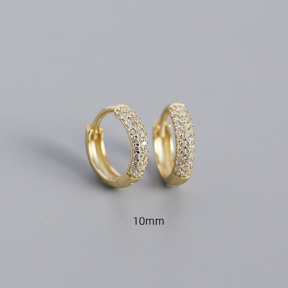 Anyco Earrings Luxury Zircon Punk Circle Hoop Bohemian Piercing Ear Buckle For Women Accessories 10MM Gold-Earrings-PEROZ Accessories