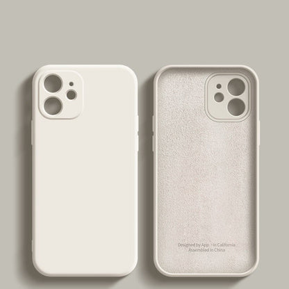 Anymob iPhone White Fashion Square Silicone Phone Case For IOS Full Lens Protection Cover iPhone Compatible-Mobile Phone Cases-PEROZ Accessories