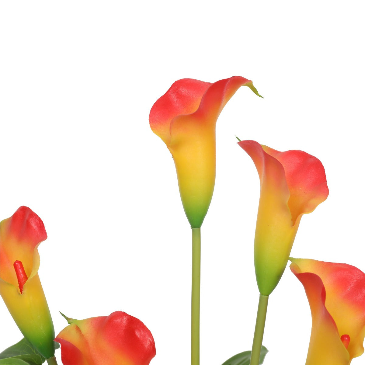 Artificial Flowering White &amp; Orange Peace Lily / Calla Lily Plant 50cm-Home &amp; Garden &gt; Artificial Plants-PEROZ Accessories