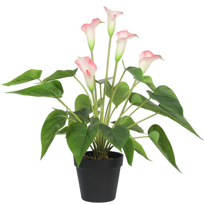 Artificial Flowering White &amp; Pink Peace Lily / Calla Lily Plant 50cm-Home &amp; Garden &gt; Artificial Plants-PEROZ Accessories