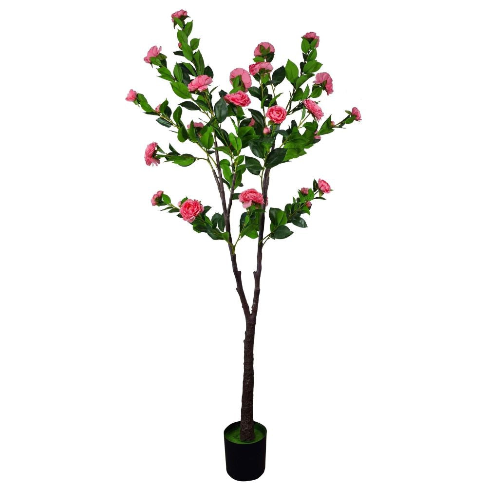 Flowering Natural Pink Artificial Camellia Tree 180cm-Home &amp; Garden &gt; Artificial Plants-PEROZ Accessories