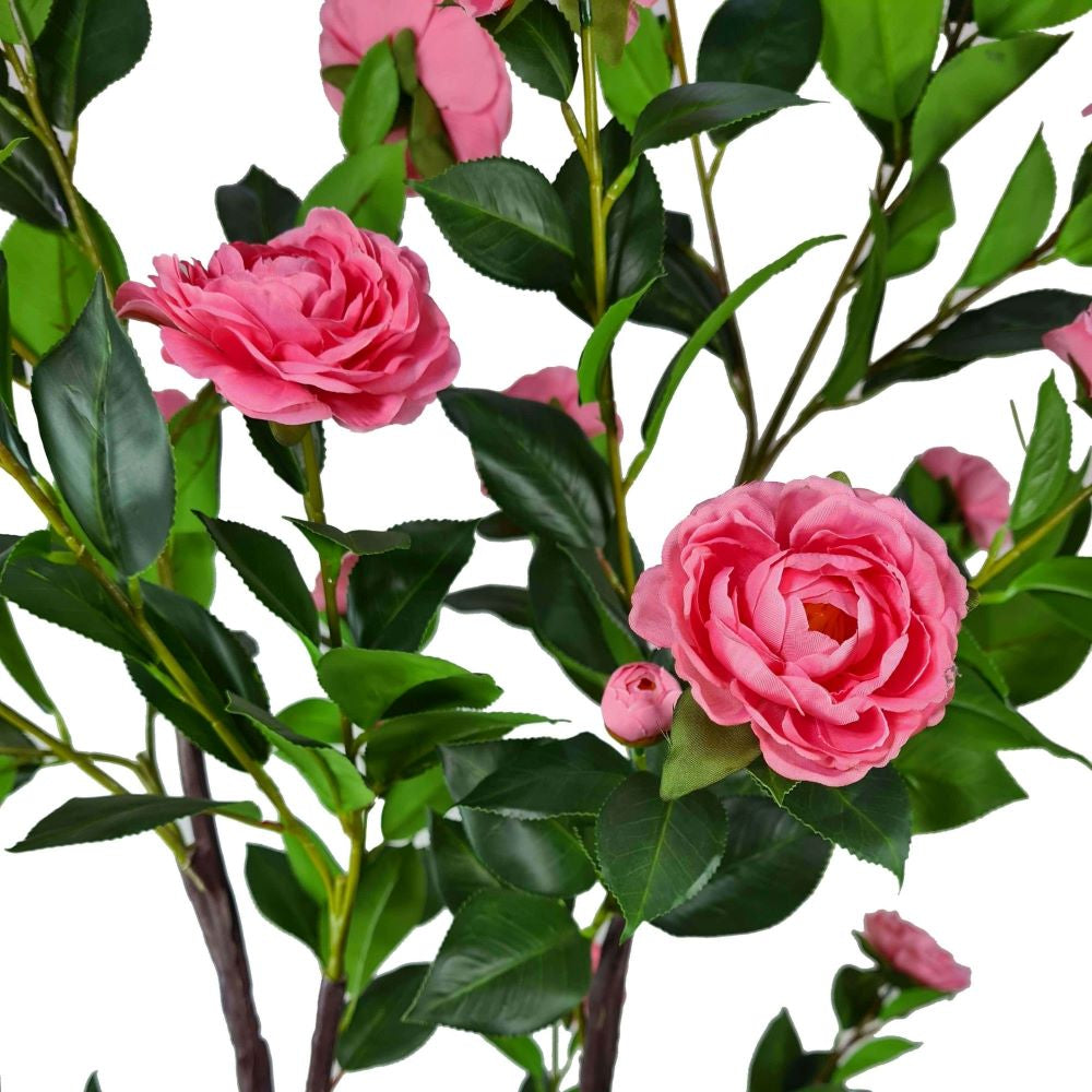 Flowering Natural Pink Artificial Camellia Tree 100cm-Home &amp; Garden &gt; Artificial Plants-PEROZ Accessories