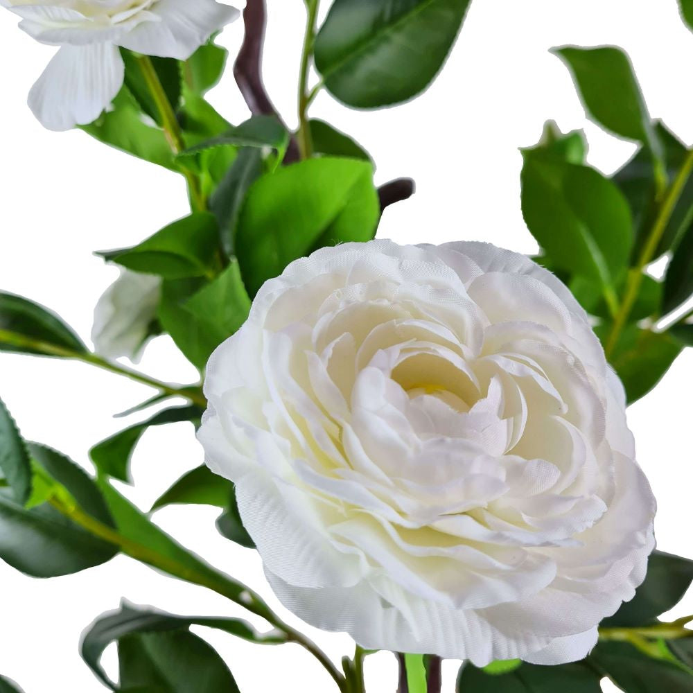 Flowering Natural White Artificial Camellia Tree 100cm-Home &amp; Garden &gt; Artificial Plants-PEROZ Accessories