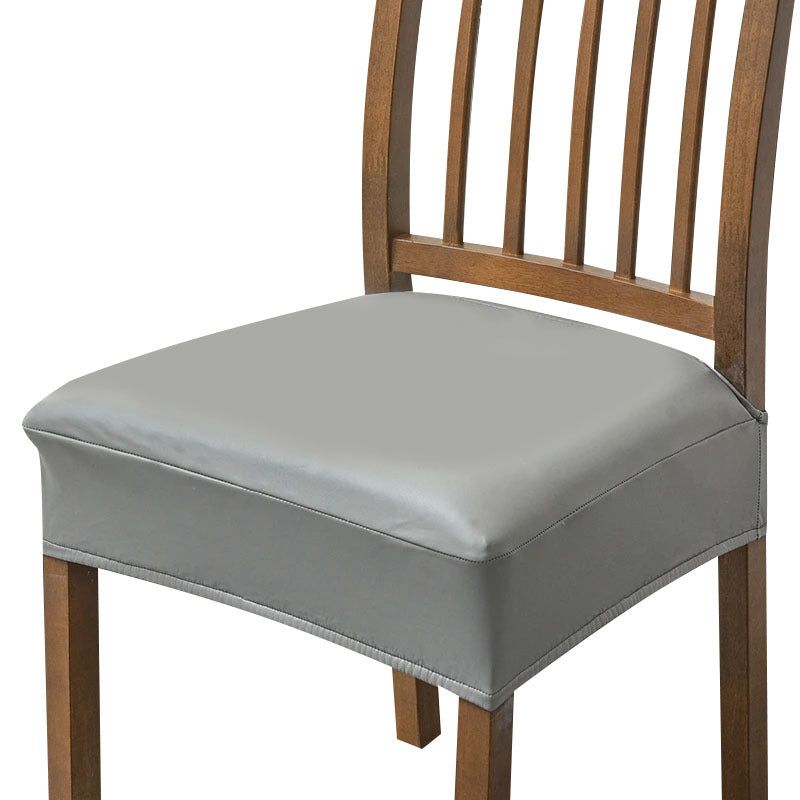 Anyhouz Chair Cover Grey PU Leather Seat Slipcover Chair Cover for Kitchen Hotel Banquet Dining Living Room-Chair Cover-PEROZ Accessories