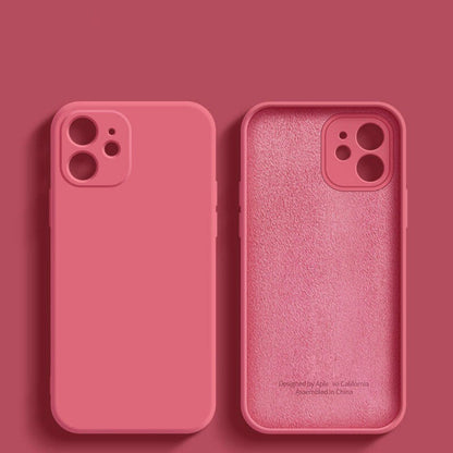 Anymob iPhone Red Fashion Square Silicone Phone Case For IOS Full Lens Protection Cover iPhone Compatible-Mobile Phone Cases-PEROZ Accessories