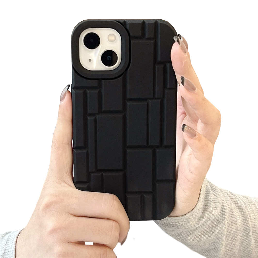 Anymob iPhone Black Geometry Phone Case Soft Silicon Shockproof Cover-Mobile Phone Cases-PEROZ Accessories