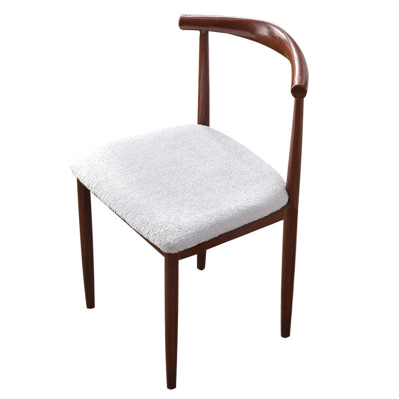 Anyhouz Chair Cover White Fur Stretch Seat Cover for Home Dinning Kitchen Washable Removable-Chair Cover-PEROZ Accessories