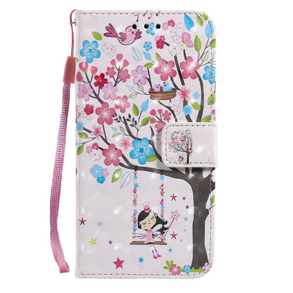 Anymob IPhone Pink Swing 3D Painted Flip Phone Case Wallet Leather Cover-Mobile Phone Cases-PEROZ Accessories