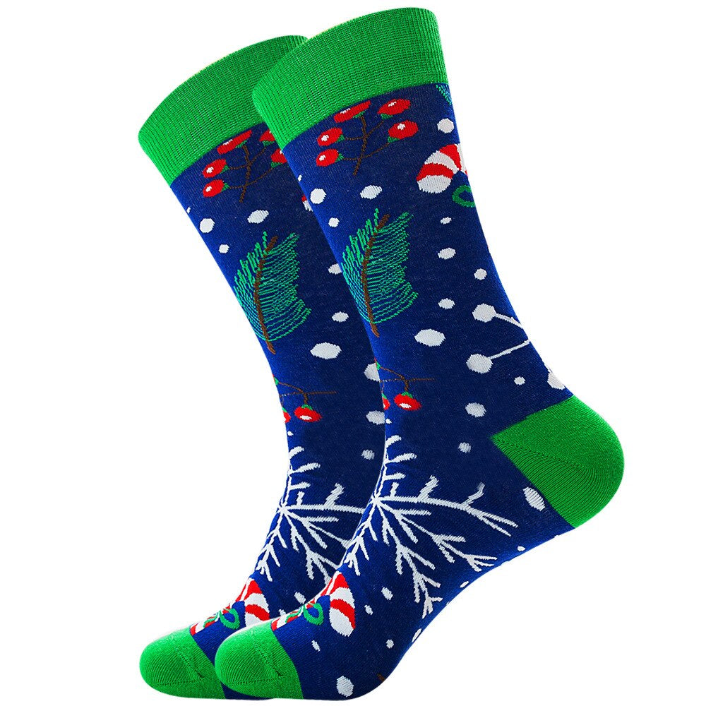 Anysox 5 Pairs Blue Green Size 5-13 Socks Crystal Silk Tide Winter Holiday Design Plus Snowflake Stocking Comfortable To Wear Perfect For Women-Socks-PEROZ Accessories