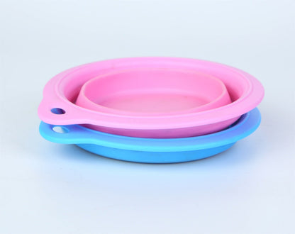 AnyWags Pink Dog Folding Bowl Convenient Portable Lightweight Easy to Carry Perfect for Travel-Pet Feeder-PEROZ Accessories