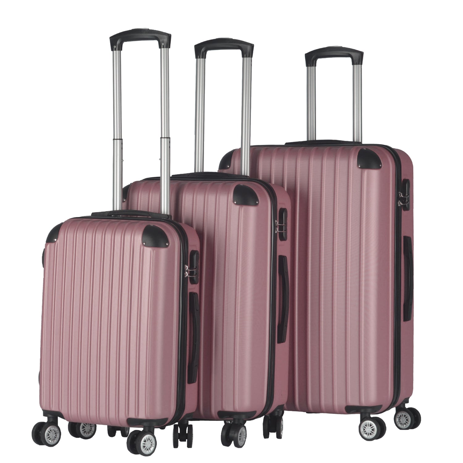 Milano Premium 3pc ABS Luggage Suitcase Luxury Hard Case Shockproof Travel Set-Luggage-PEROZ Accessories