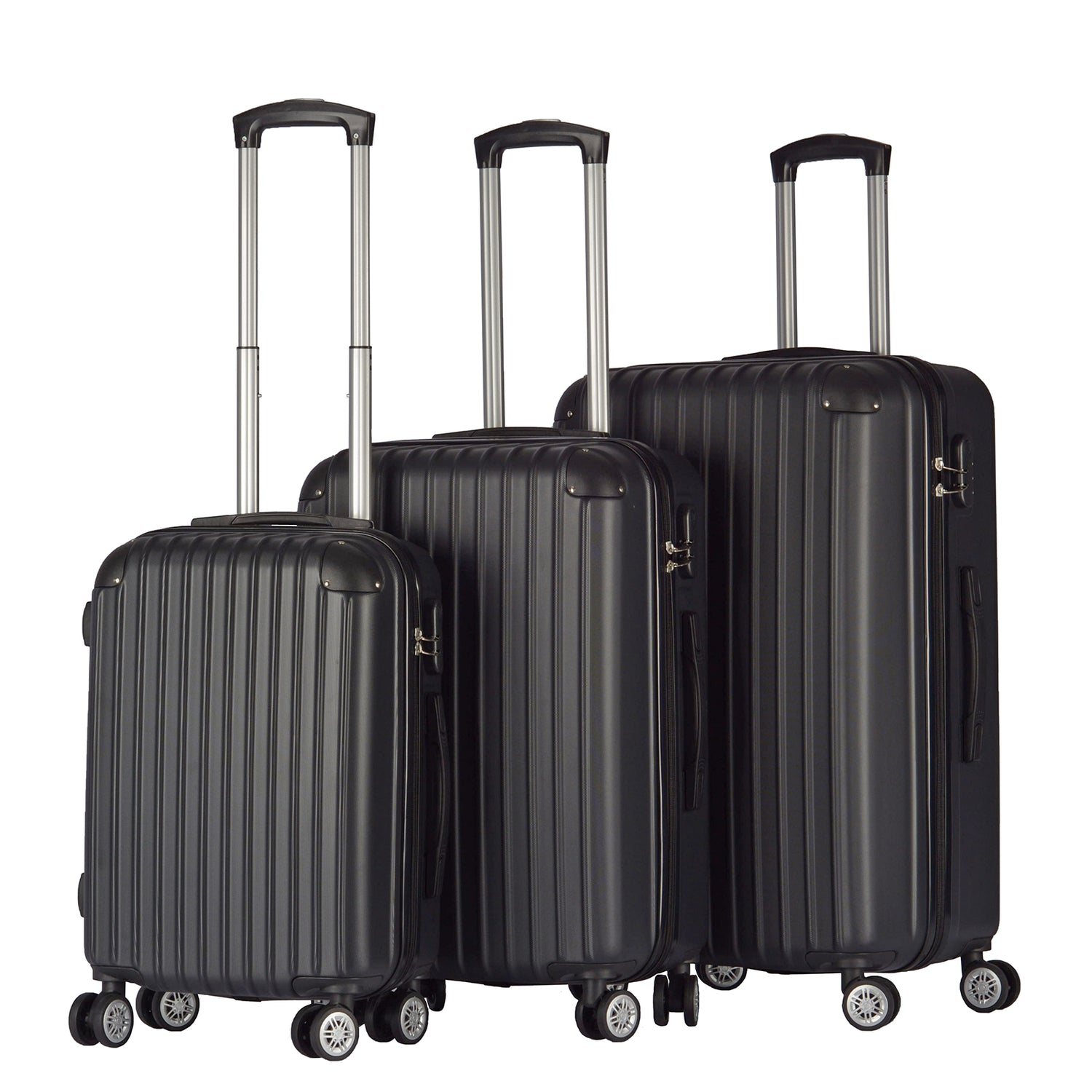 Milano Premium 3pc ABS Luggage Suitcase Luxury Hard Case Shockproof Travel Set-Luggage-PEROZ Accessories