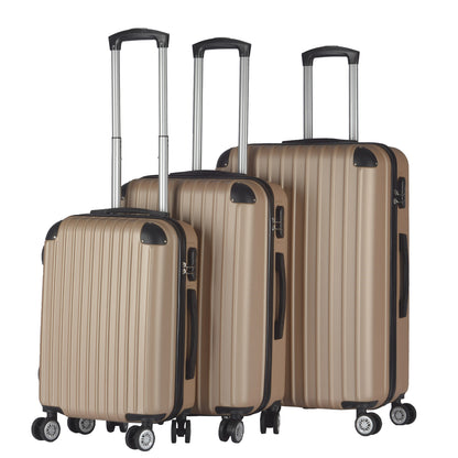 Milano Premium 3pc ABS Luggage Suitcase Luxury Hard Case Shockproof Travel Set-Luggage-PEROZ Accessories
