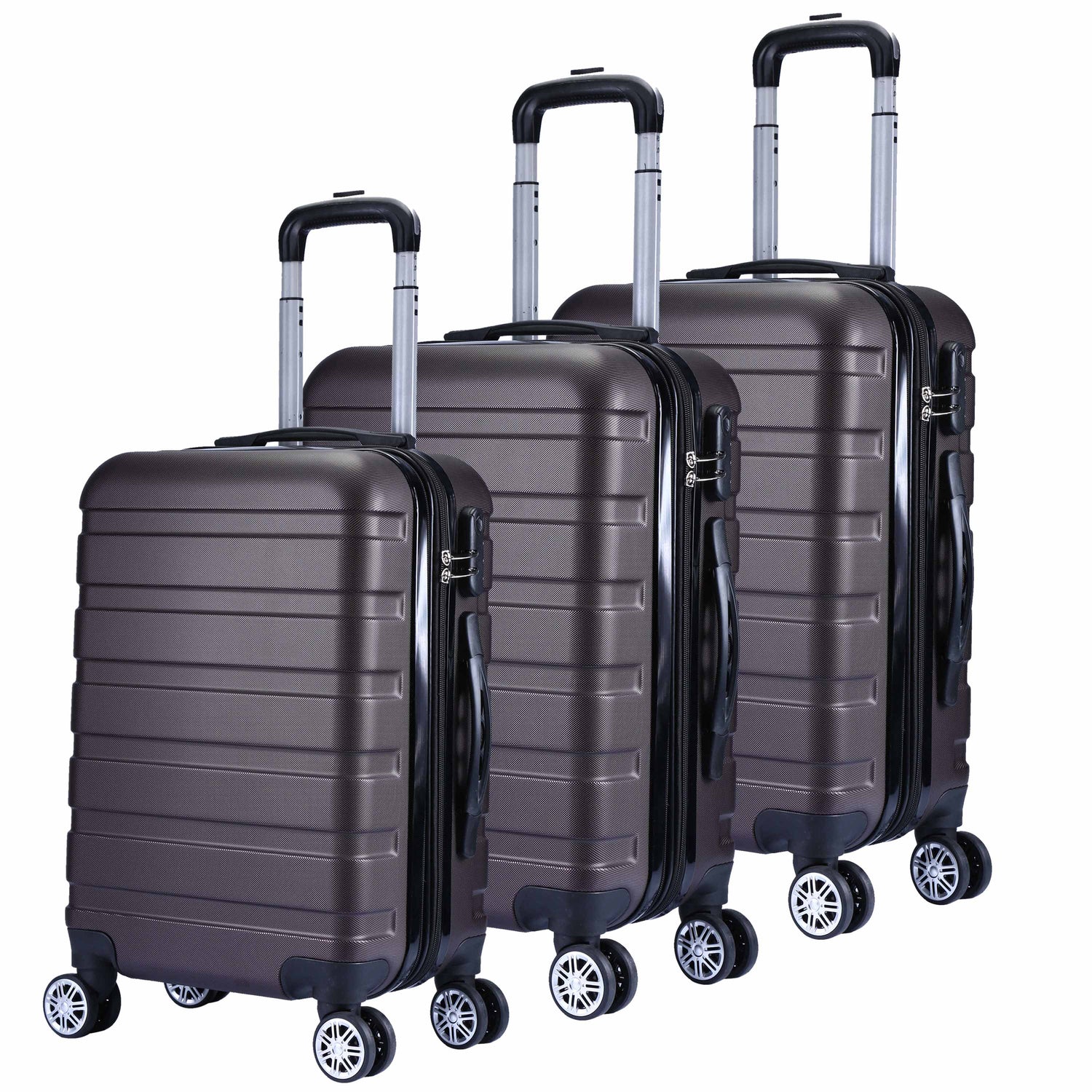 Milano XPander 3pc ABS Luggage Suitcase Luxury Hard Case Shockproof Travel Set-Luggage-PEROZ Accessories