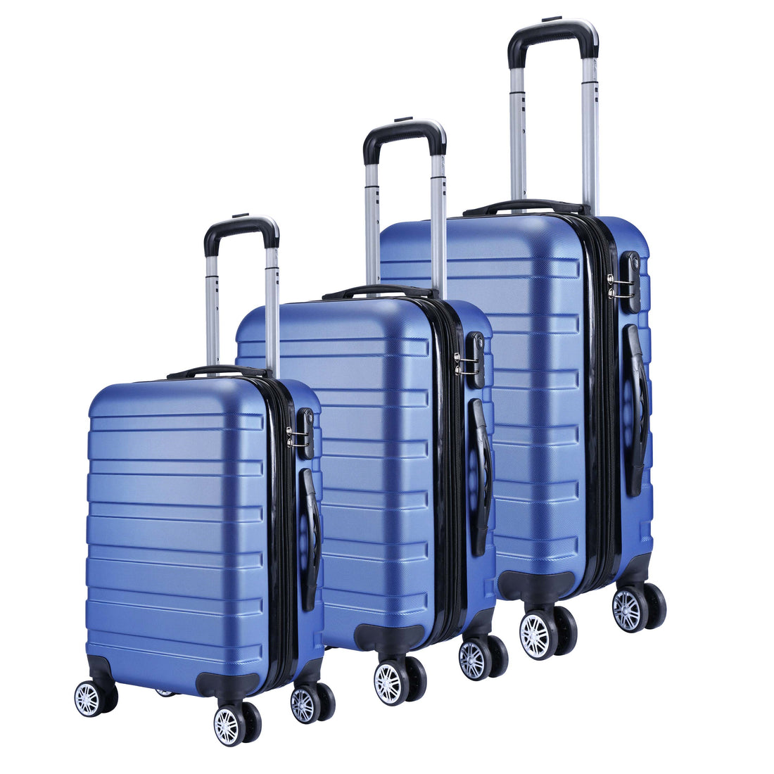 Milano XPander 3pc ABS Luggage Suitcase Luxury Hard Case Shockproof Travel Set-Luggage-PEROZ Accessories