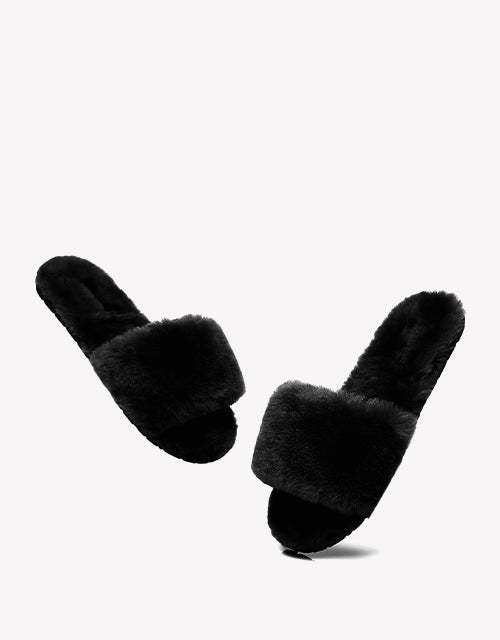 Australian Shepherd UGG Slipper Wool Fluffy Slides Nala-Slides-PEROZ Accessories