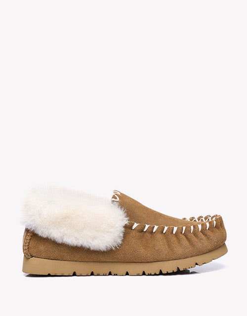 Australian Shepherd UGG Ankle Slippers Unisex Popo Premium Sheepskin Moccasins-Slippers-PEROZ Accessories