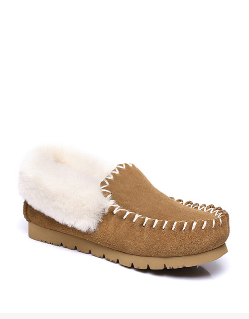 Australian Shepherd UGG Ankle Slippers Unisex Popo Premium Sheepskin Moccasins-Slippers-PEROZ Accessories