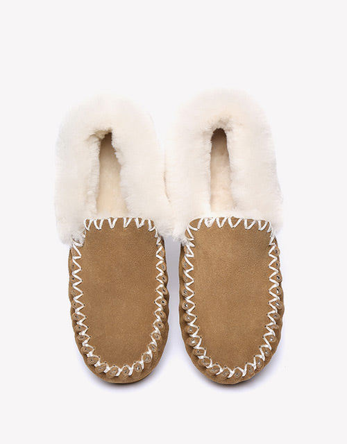 Australian Shepherd UGG Ankle Slippers Unisex Popo Premium Sheepskin Moccasins-Slippers-PEROZ Accessories