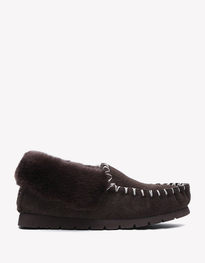Australian Shepherd UGG Ankle Slippers Unisex Popo Premium Sheepskin Moccasins-Slippers-PEROZ Accessories