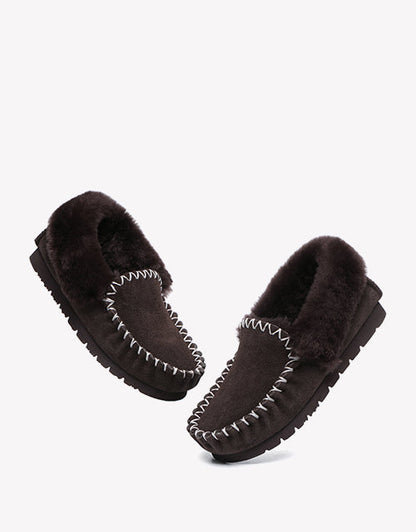 Australian Shepherd UGG Ankle Slippers Unisex Popo Premium Sheepskin Moccasins-Slippers-PEROZ Accessories