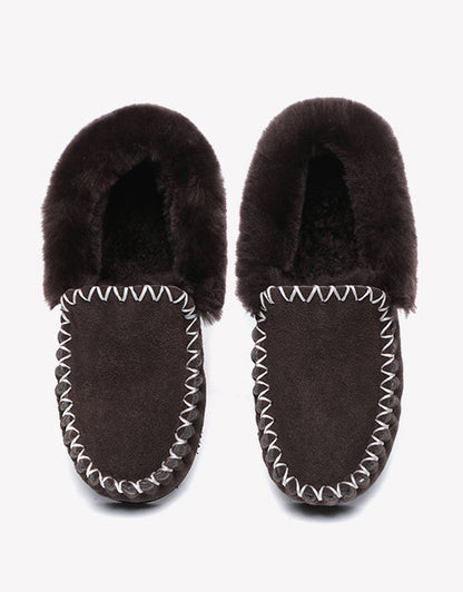 Australian Shepherd UGG Ankle Slippers Unisex Popo Premium Sheepskin Moccasins-Slippers-PEROZ Accessories