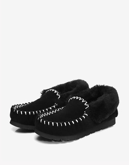 Australian Shepherd UGG Ankle Slippers Unisex Popo Premium Sheepskin Moccasins-Slippers-PEROZ Accessories