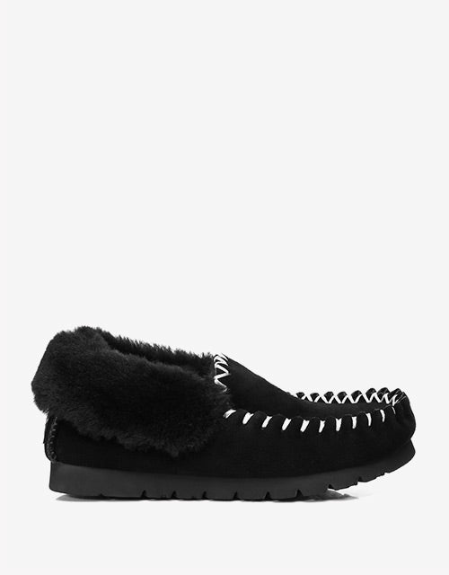 Australian Shepherd UGG Ankle Slippers Unisex Popo Premium Sheepskin Moccasins-Slippers-PEROZ Accessories