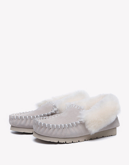 Australian Shepherd UGG Ankle Slippers Unisex Popo Premium Sheepskin Moccasins-Slippers-PEROZ Accessories