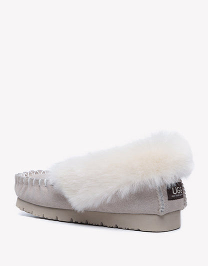 Australian Shepherd UGG Ankle Slippers Unisex Popo Premium Sheepskin Moccasins-Slippers-PEROZ Accessories