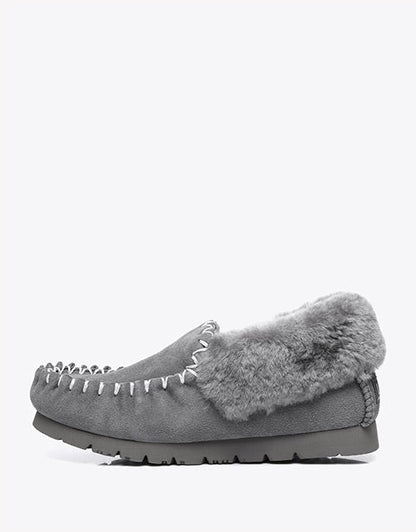 Australian Shepherd UGG Ankle Slippers Unisex Popo Premium Sheepskin Moccasins-Slippers-PEROZ Accessories