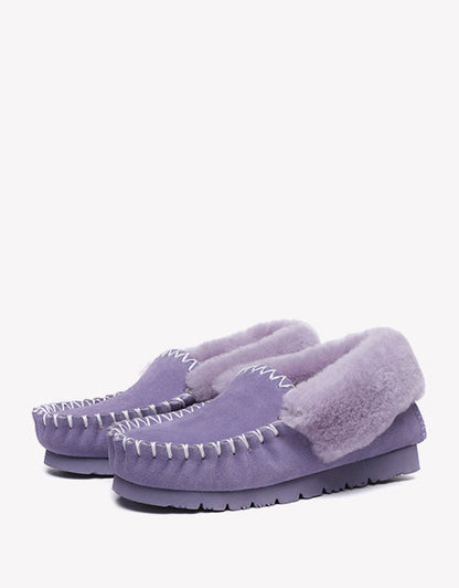 Australian Shepherd UGG Ankle Slippers Unisex Popo Premium Sheepskin Moccasins-Slippers-PEROZ Accessories