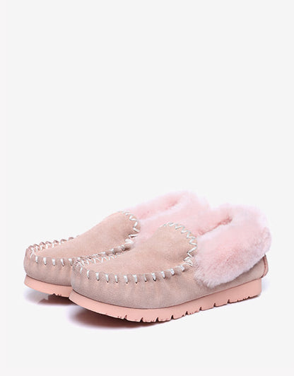 Australian Shepherd UGG Ankle Slippers Unisex Popo Premium Sheepskin Moccasins-Slippers-PEROZ Accessories