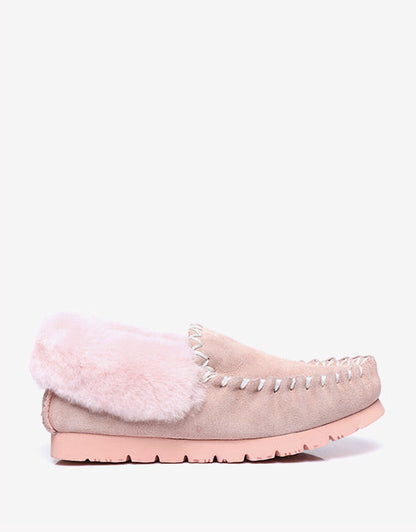 Australian Shepherd UGG Ankle Slippers Unisex Popo Premium Sheepskin Moccasins-Slippers-PEROZ Accessories