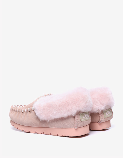 Australian Shepherd UGG Ankle Slippers Unisex Popo Premium Sheepskin Moccasins-Slippers-PEROZ Accessories