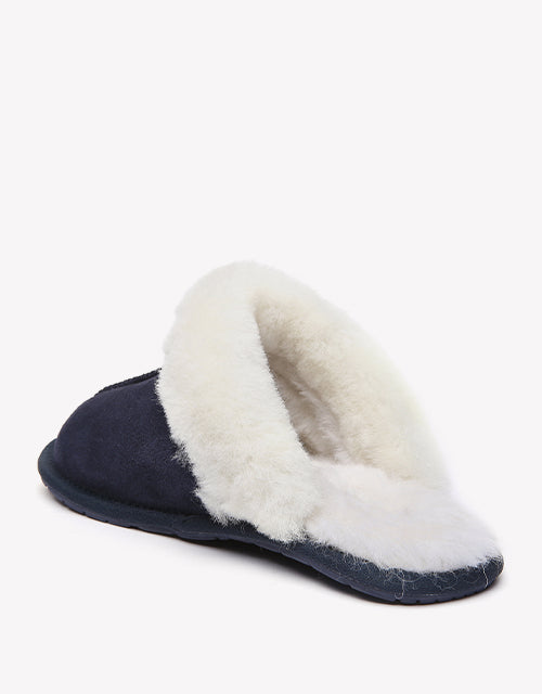 Australian Shepherd Premium Sheepskin Wool Unisex Scuff Ugg Slippers Rosa Water Resistant-Slippers-PEROZ Accessories