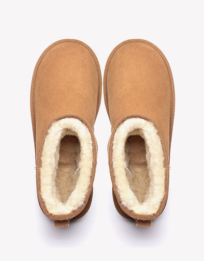 Water Resistant | UGG Boots Unisex Mini Classic Suede Sheepskin Wool Australian Shepherd-Boots-PEROZ Accessories