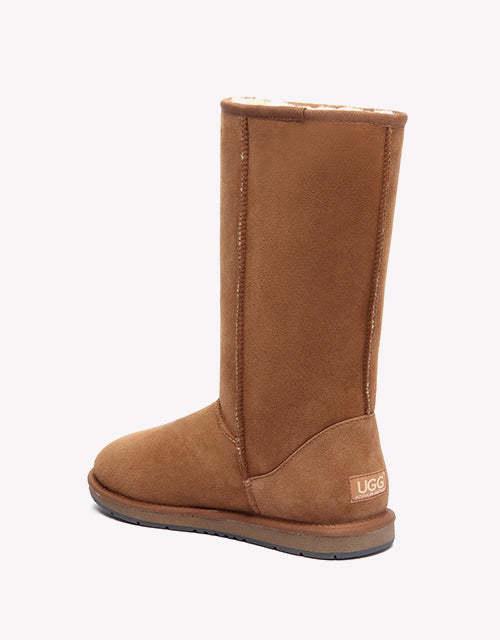Australian Shepherd UGG Boots Australia Double Face Sheepskin Tall Triple Button Boots Water Resistant-Boots-PEROZ Accessories
