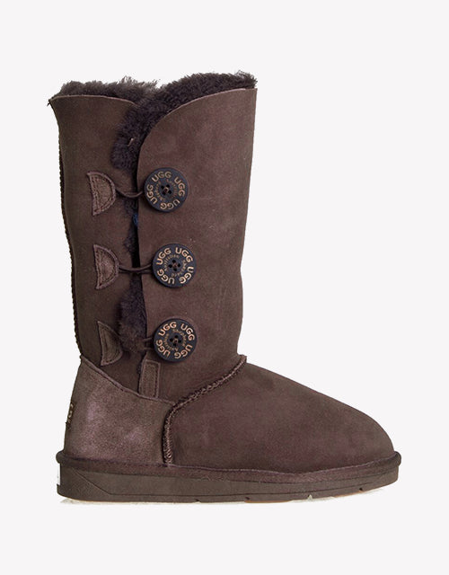 Australian Shepherd UGG Boots Australia Double Face Sheepskin Tall Triple Button Boots Water Resistant-Boots-PEROZ Accessories